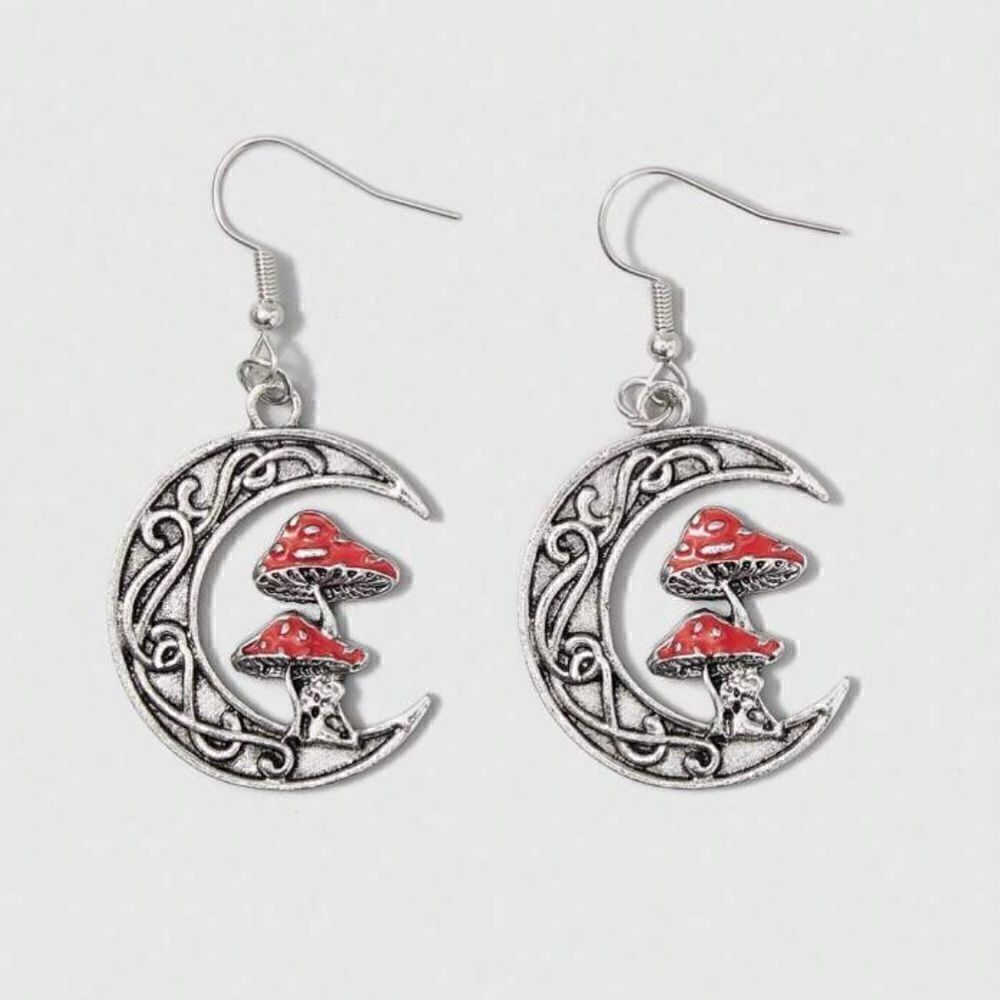 mushroom hoop earrings  N224
